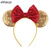 Disney Sequined Mouse Ear Headband with Rainbow Bow, Festival Party Hairband for Women & Girls
