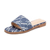 Women's Canvas Letter-Print Slip-On Sandals — Comfortable Flat Anti-Slip Rubber Sole