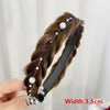 Boho Twist Braided Stretch Headband for Women — Synthetic Braided Hairband (Natural Black, Dark Brown, Light Brown)