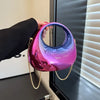 Clear Acrylic Half-Moon Evening Clutch - Transparent Wedding & Party Shoulder Bag for Women