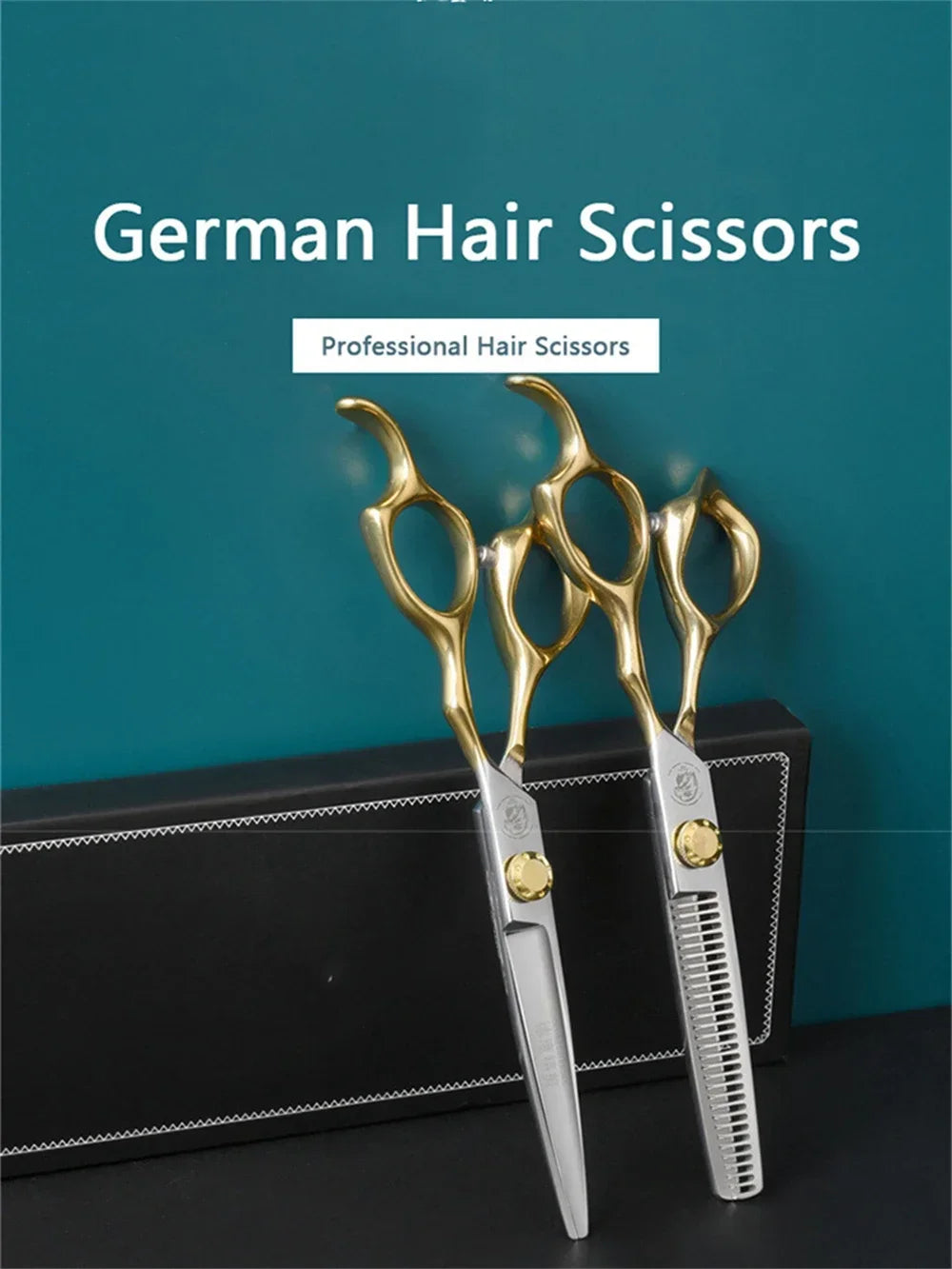 6.0-Inch (15 cm) Stainless Steel Hairdressing Scissors – Adjustable Thinning & Cutting Shears, Pro Salon Barber Styling Tool