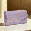 Glitter Envelope Clutch with Chain - Black Evening Party Bag