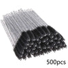 Disposable Mascara Wand Brushes Bulk 500/1000-Pack - Lash & Eyebrow Applicators (Wool Fiber)