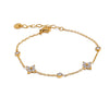 Delicate Cubic Zirconia Flower Chain Bracelet – Stainless Steel Thin Link, Lobster-Clasp, Rust-Proof Dainty Women's Jewelry Gift