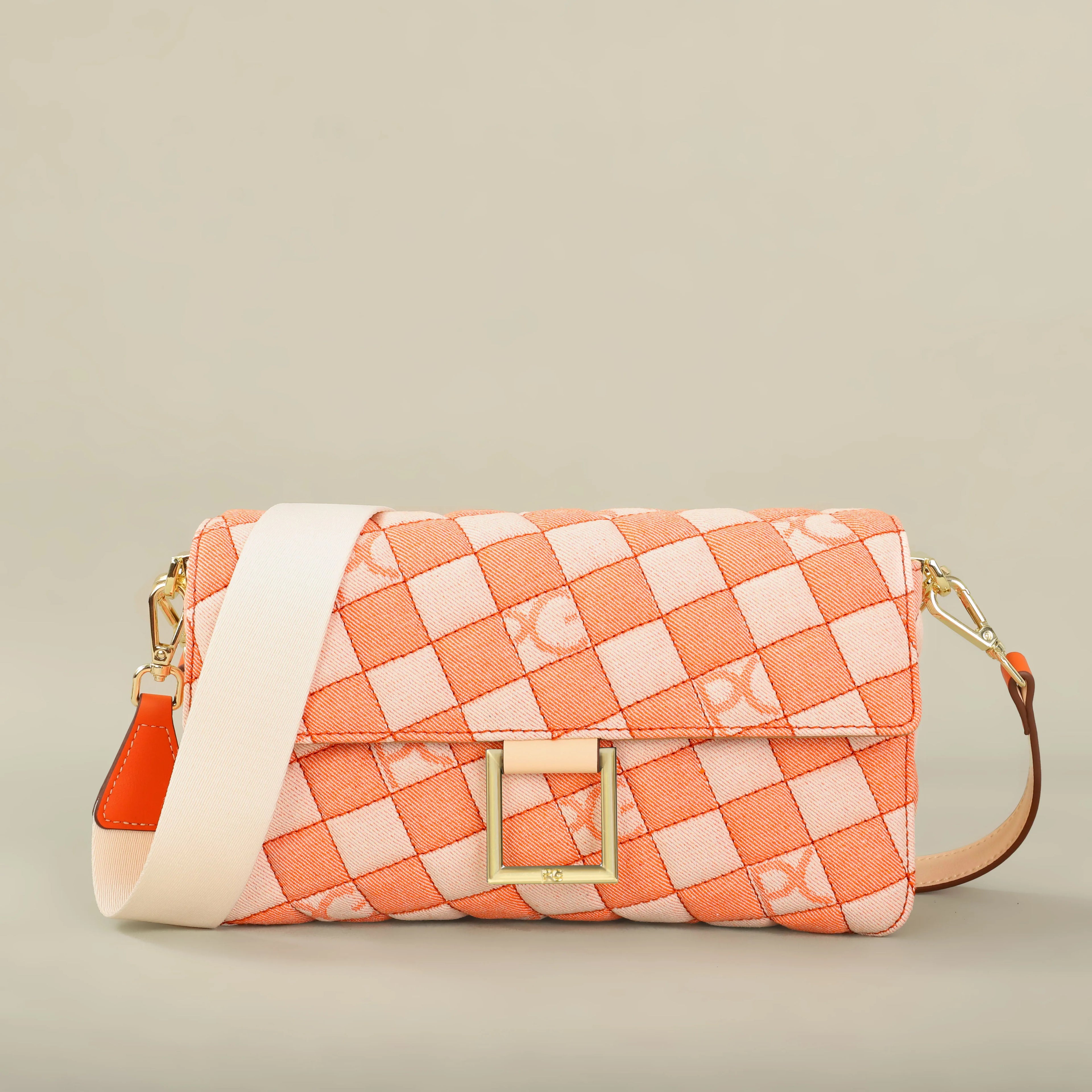 PG PATSY GARIS Women's Designer Embroidered Crossbody Bag – Luxury Geometric Shoulder Satchel