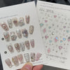 Gold Snowflake & Snowman 3D Self-Adhesive Christmas Nail Stickers with Rhinestones, 10.3 x 8 cm (4.06 x 3.15 in) Sheet