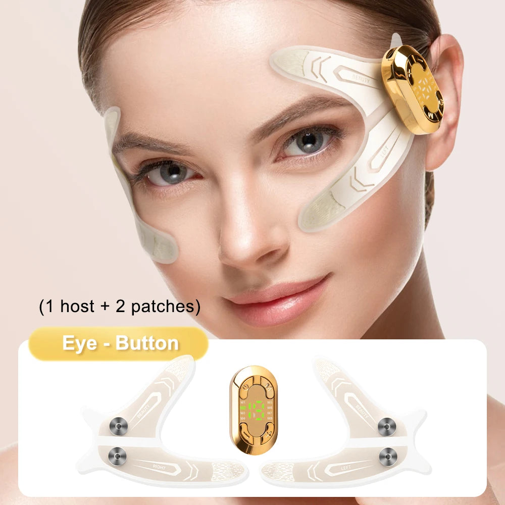 EMS Microcurrent Eye & Face Massager - Eye Lifting Device for Dark Circles, Puffiness & Wrinkle Reduction