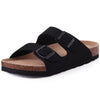 Cow Suede Cork Clogs for Women - Comfortable Footbed Mules Sandals
