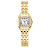 Women's Square Quartz Watch with Rhinestone Accents, 27mm Dial Stainless Steel Bracelet Casual Fashion Wristwatch