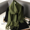Women’s Long Winter Scarf – Cashmere Blend Shawl Hijab Wrap, Solid Colors, 200×33 cm (79×13 in) – 62 Colors