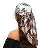 Square Satin Foulard Scarf 90 x 90 cm (35 x 35 in) Neckerchief Bandana Hijab for Women