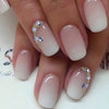 24-Pack Glossy Pink Medium Square Press-On Nails Full-Cover False Nails for Women