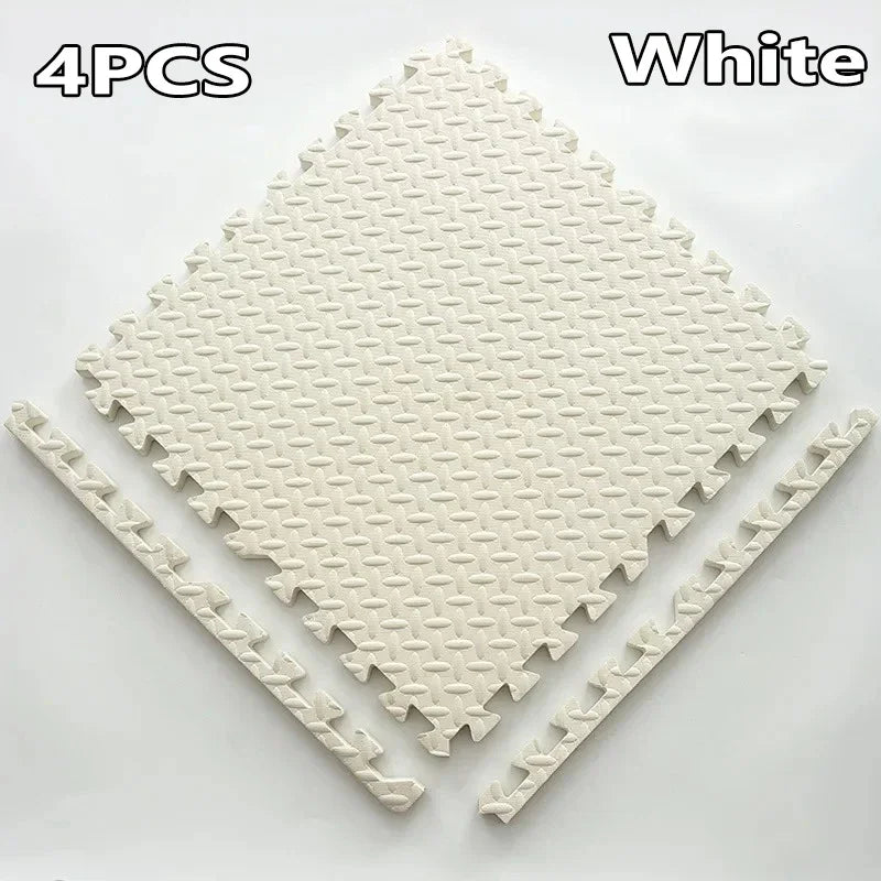 EVA Interlocking Floor Tile 30×30×1 cm (11.8×11.8×0.4 in) Leaf Texture Non-Slip Shock-Absorbing Gym, Yoga & Baby Play Mat