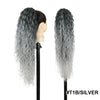 Long Ombre Blonde Synthetic Clip-In Braided Wavy Ponytail Hairpiece — Black to Brown Hair Extension
