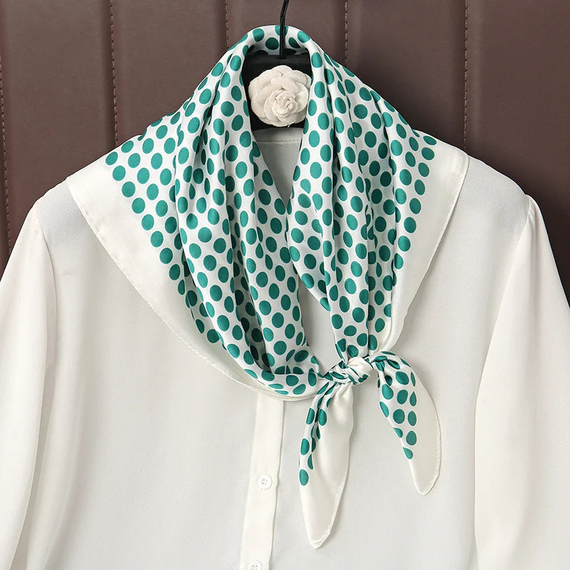 Luxury Satin Square Scarf 70 x 70 cm (27.6 x 27.6 in) – Silk-Feel Polyester Shawl Hijab Neckerchief Hair Ribbon Headband Bandana