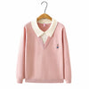 Plus Size Women's Oversized Cartoon Faux Layered Knit Sweater - Casual Autumn Pullover