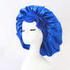 Women's Satin-Feel Polyester Sleep Bonnet with Adjustable Tie, Elastic Shower Hair Cover — One Size Fits Most