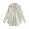 MUJER Women's Multicolor Button-Up Poplin Shirt – Oversized Long-Sleeve Summer Casual Blouse