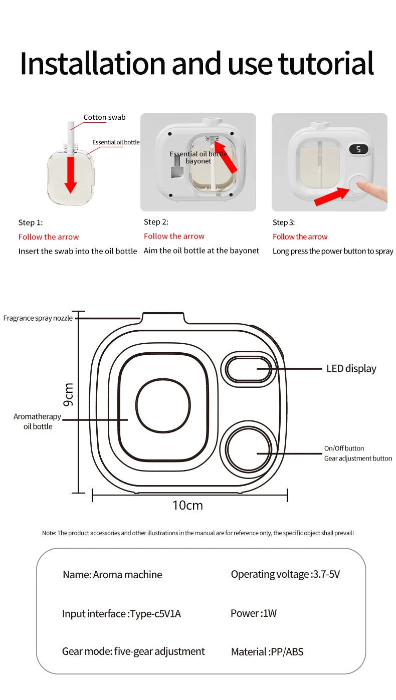 Automatic Aromatherapy Diffuser Fragrance Sprayer Air Freshener for Home, Bedroom & Bathroom
