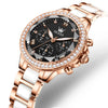 OLEVS Women's Ceramic 35mm Quartz Chronograph Watch - Waterproof Luminous Date Elegant Dress Wristwatch