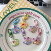 Colorful Transparent Resin Flower Keychain - Cute Bag Charm Pendant for Women & Girls