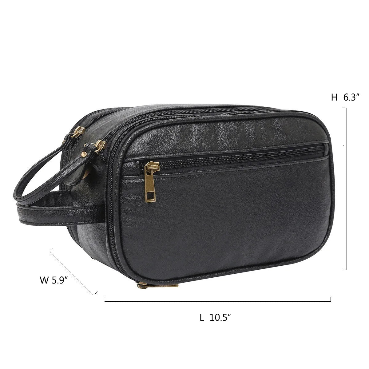 Men's Large Travel Toiletry Bag – Water-Resistant PU Leather Dopp Kit & Toiletries Organizer