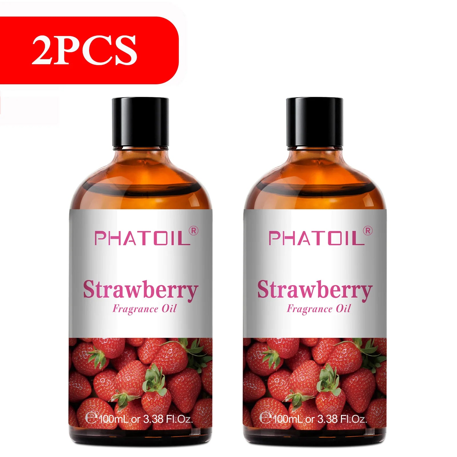 PHATOIL 100ml Aromatherapy Fragrance Oil — Coconut & Vanilla, Strawberry, Cherry, Lemon — 1/2/3-Pack for Diffuser, Candle Making & DIY