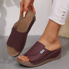 Women's Summer Soft Platform Wedge Sandals Peep Toe Flip Flops Medium Heel 1.2–2.0 in (3–5 cm) Casual Beach Shoes