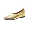Women's PU Mary Jane Loafers – Square Toe Slip-On Flats, Waterproof Rubber Outsole, Office Casual