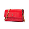 Women's Chain Crossbody Bag – Light Luxury Sequined Letter Flap Clutch with Adjustable Chain Strap