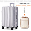 Trolley Luggage 20 24 26 28 Inch Aluminum Frame Rolling Luggage Case USB Travel Suitcase on Wheels Combination Lock Carry-On Luggage
