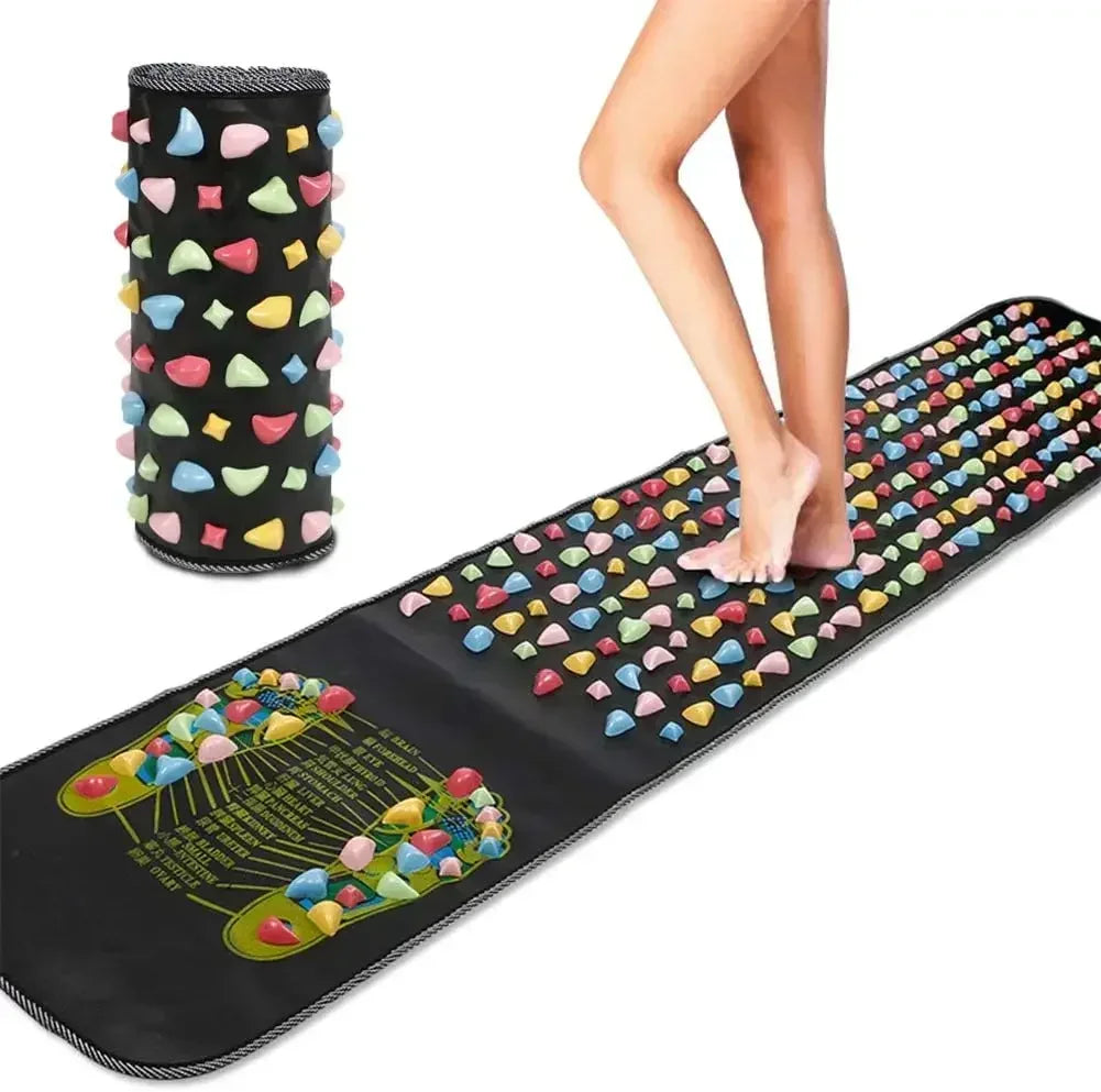 Acupressure Foot Massage Pad with Finger Pressure Plate & Soft Stone Reflexology Mat — Pain Relief & Improved Circulation — 3 Sizes (35×35 cm / 13.8×13.8 in; 120×35 cm / 47.2×13.8 in; 175×35 cm / 68.9×13.8 in)