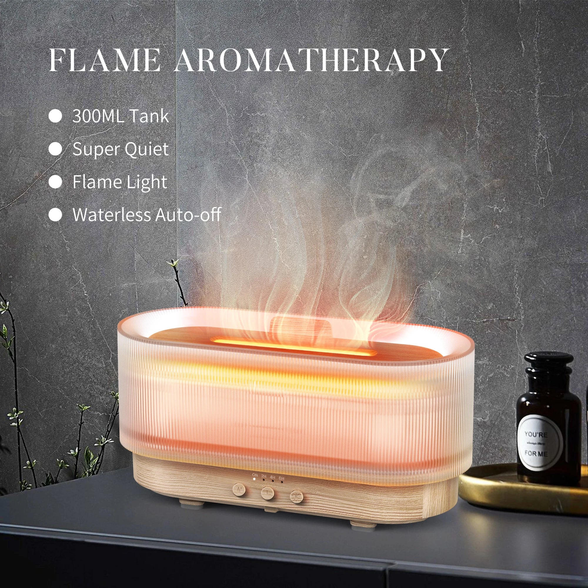 SEJOY Ultrasonic Cool Mist Humidifier & Aroma Diffuser — Portable Essential Oil Diffuser with LED Flame Lamp