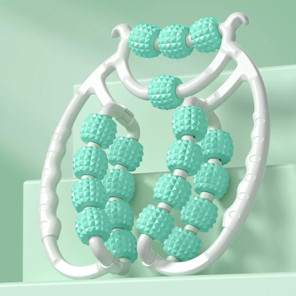 Dual-Ring 20-Roller Leg Massager & Thigh/Kegel Exerciser — Anti-Cellulite Slimming Clamp for Home