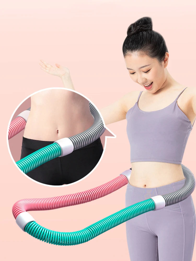 Weighted Foldable Waist Toning Hoop 160 cm (63 in) Soft Spring Quiet Hula Hoop for Belly Fat Burning and Core Training