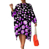 Plus Size High-Low Polka Dot Dress - Loose Casual All-Season Polyester