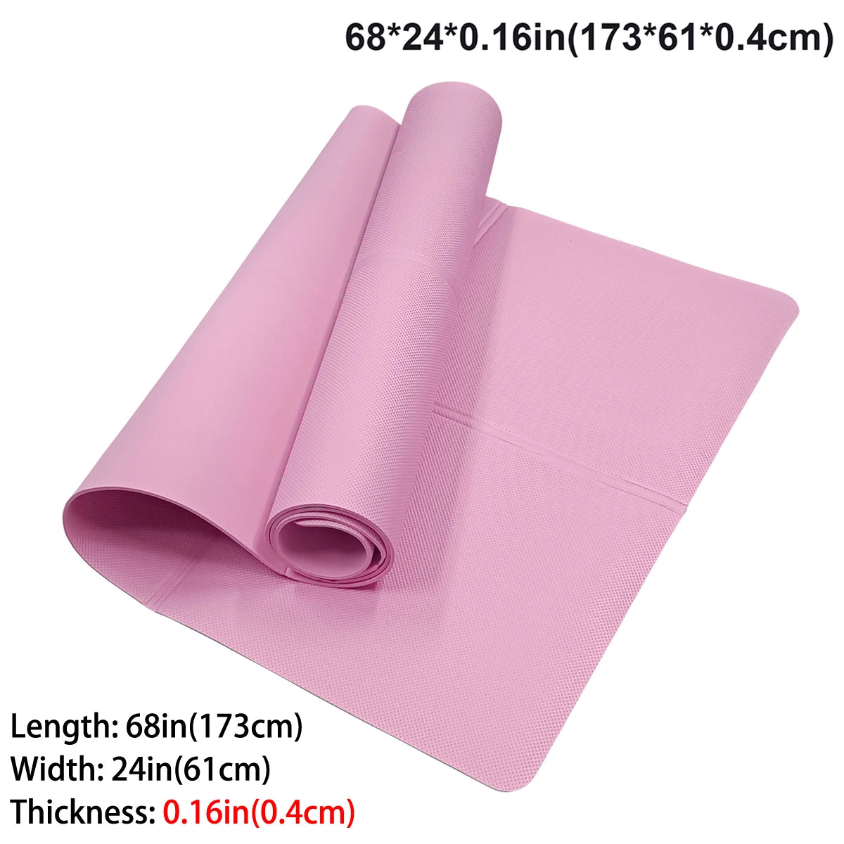 4mm EVA Yoga Mat 173 x 61 cm (68 x 24 in) Foldable Non-Slip Exercise Pilates Gym Mat