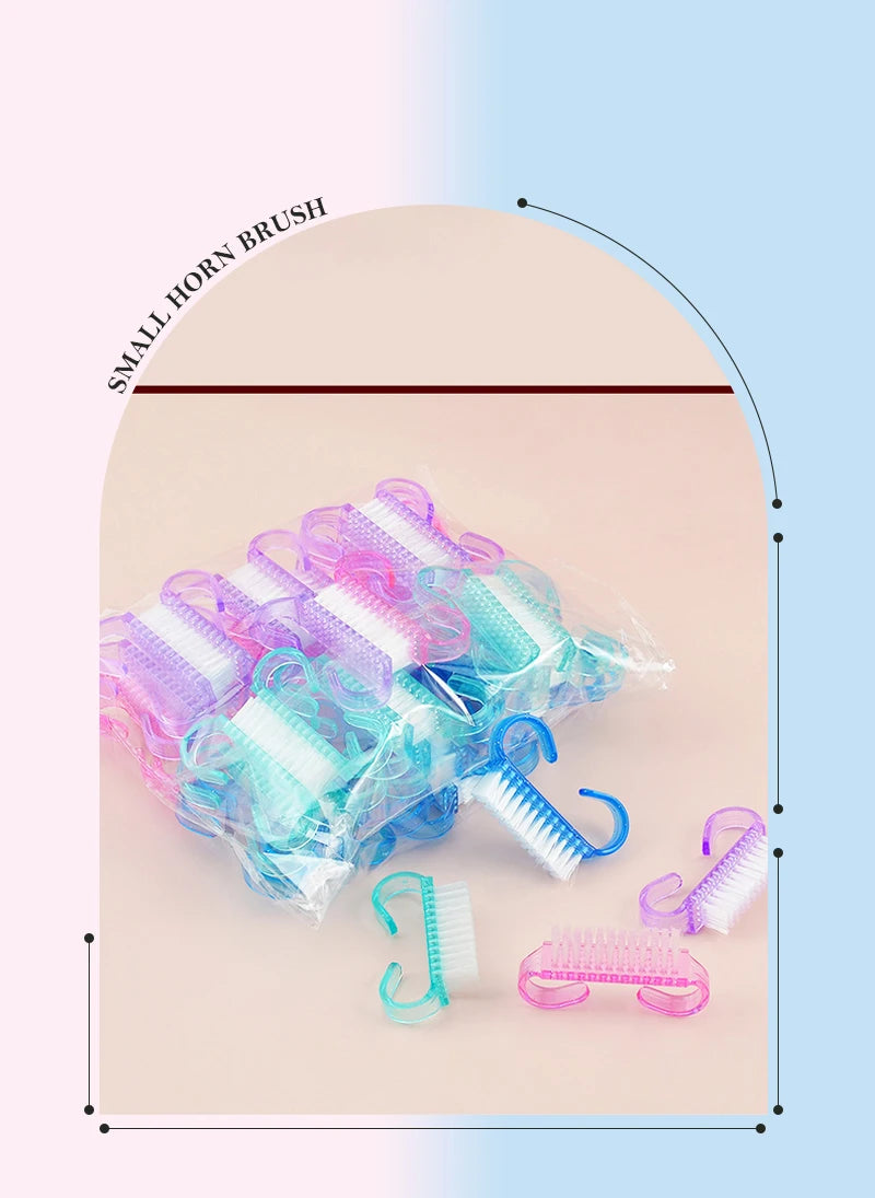 Plastic Nail Brushes 1/3/10 Pack, Soft Bristle Manicure and Nail Art Cleaning Brushes, Multi-Color