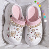 Pearl Chain Chunky Platform Sandals for Women - Flower Accent EVA Non-Slip Beach & Garden Clogs