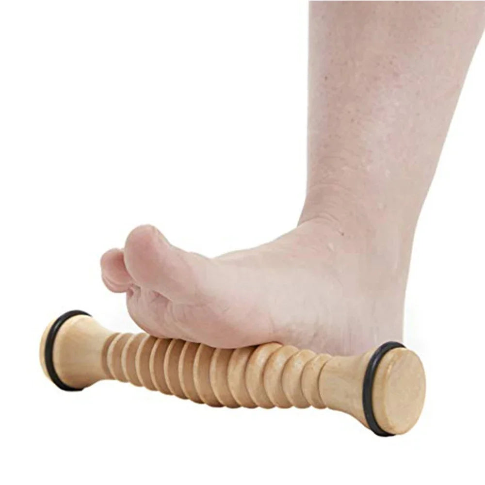 Wooden Foot Roller – Acupressure Foot Massager for Plantar Fasciitis Relief, Portable Reflexology & Calf Fascia Roller