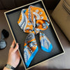 Bohemian Paisley Satin-Feel Polyester Square Scarf for Women 70×70 cm (27.6×27.6 in) – Neck, Hair, Bandana Shawl