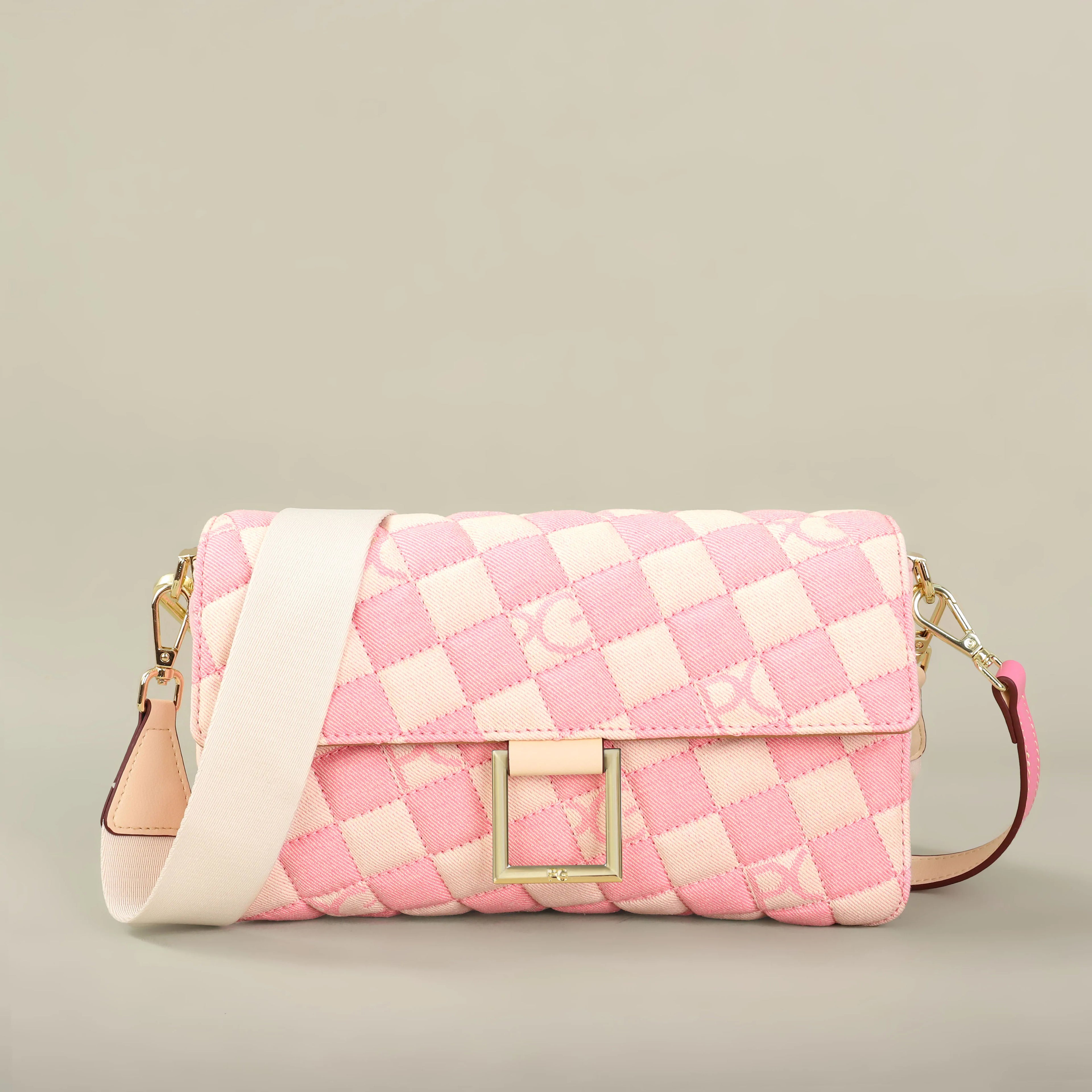 PG PATSY GARIS Women's Designer Embroidered Crossbody Bag – Luxury Geometric Shoulder Satchel