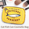 Cute Sardine Can Cosmetic Bag for Women – Travel Toiletry Pouch, PU Leather Zipper Makeup Case
