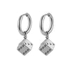 Unisex Gothic Cross Stainless Steel Drop Stud Earrings - Punk Rock Hip Hop Street Jewelry, 1 Pair