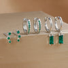 3-Pair Zircon Huggie Hoop Earrings for Women, 8mm (0.31 in) Stainless Steel Cartilage Piercing Set