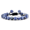 8mm Tiger Eye & Lava Stone Adjustable Braided Bracelet — Unisex Beaded Yoga Healing Energy Bracelet