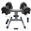 Adjustable Dumbbell Set Black 20–40.5 kg (44–90 lb) Gym Weights for Strength Training