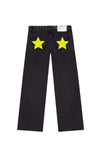 Y2K Vintage Patchwork Jeans for Women – Leopard & Star Print with Metal Rivets, Baggy Wide-Leg Casual Denim