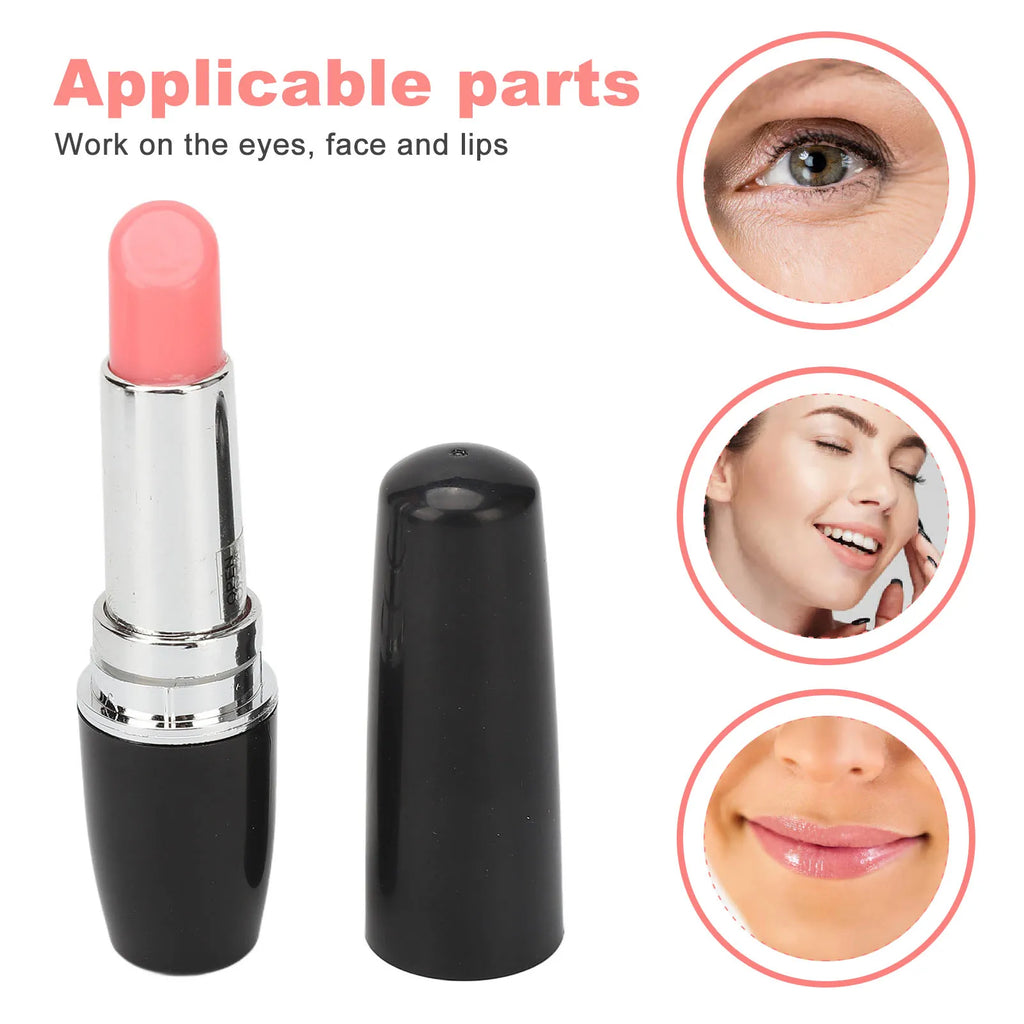 Lipstick-Shaped Vibrating Eye & Facial Massager Wand — Portable Eye Massager for Dark Circles, Puffiness & Skin Lifting