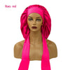 Satin Sleep Cap for Women – Large Widened Night Bonnet with Long Streamer Elastic Hair Care Turban